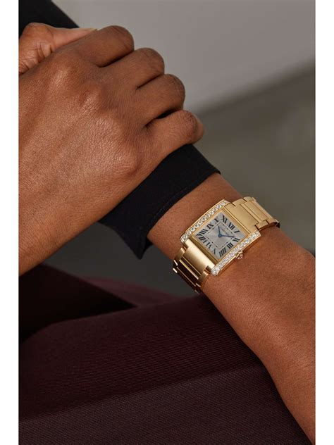 cartier tank francaise medium with diamonds|cartier tank francaise large gold.